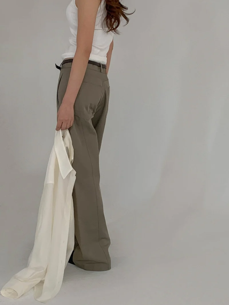 Moment Front and Back Seam Detail Wide Leg Pants