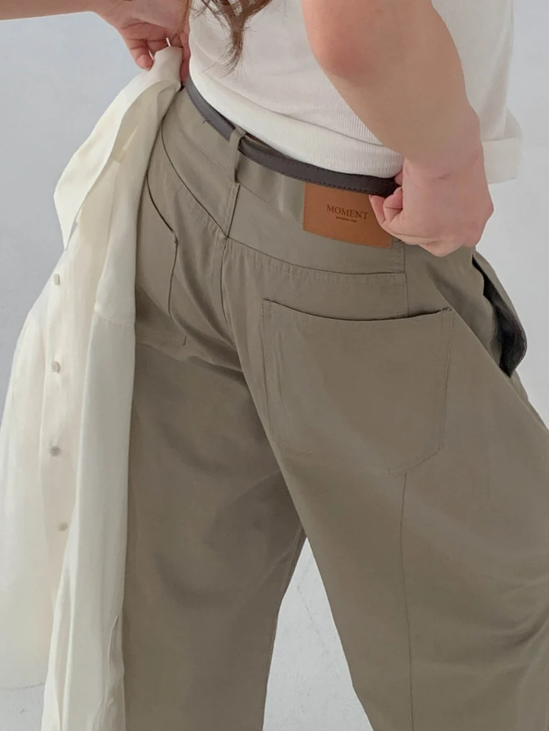 Moment Front and Back Seam Detail Wide Leg Pants