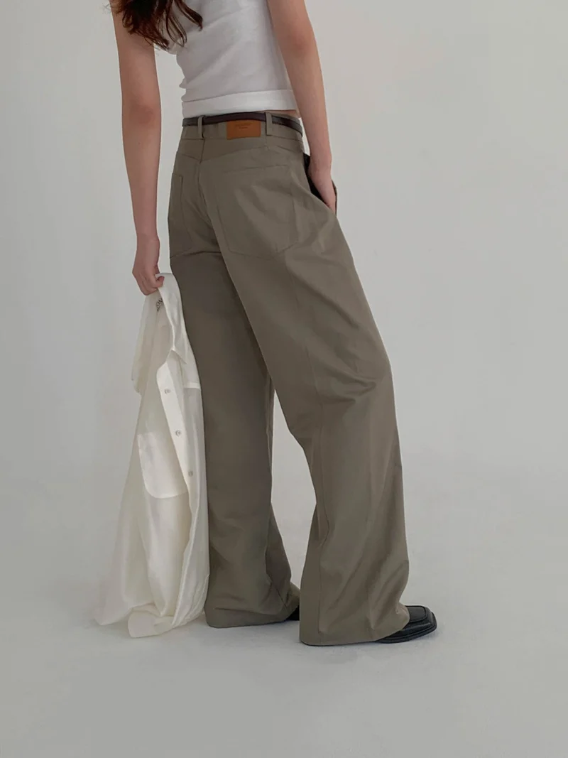 Moment Front and Back Seam Detail Wide Leg Pants