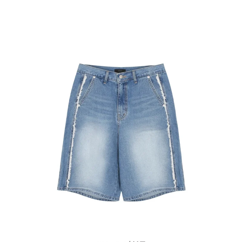 Roa Frayed Side Panel Denim Shorts
