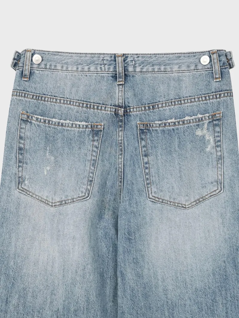 Reber Ripped Wide Leg Jeans