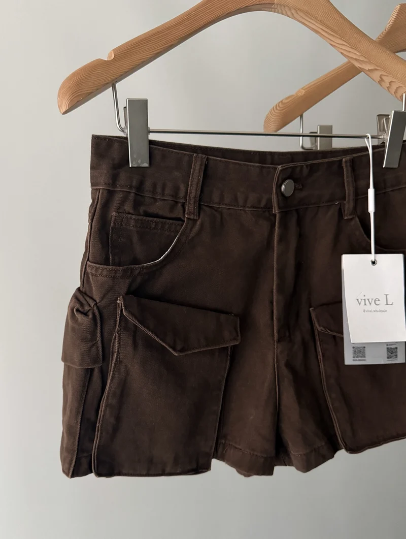 ViveL Cargo Shorts with Flap Pockets Pants