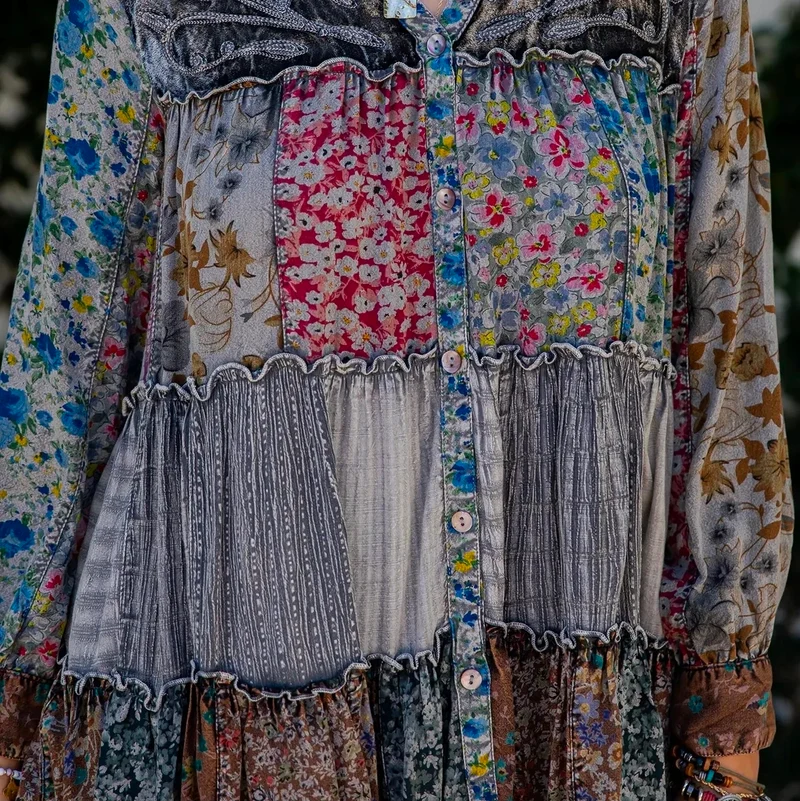 Young Threads Vintage-Style Distressed Knit Jhabla Top