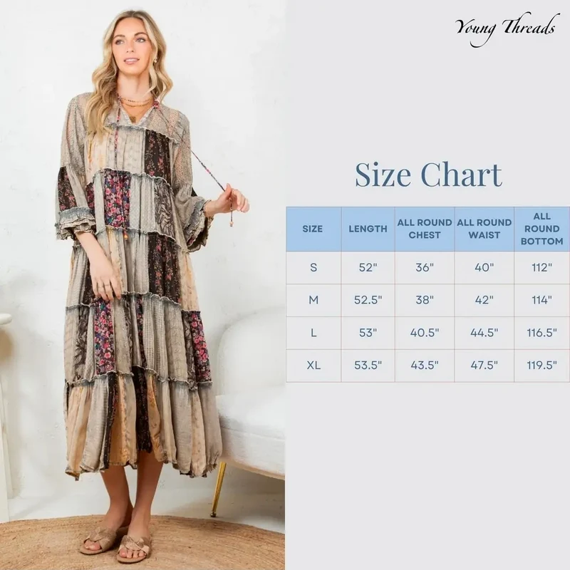 Young Threads Timeless Long Jhabla Dress in Latte