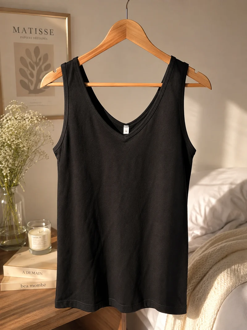 Eric Casual 2-in-1 Black Reversible Tank