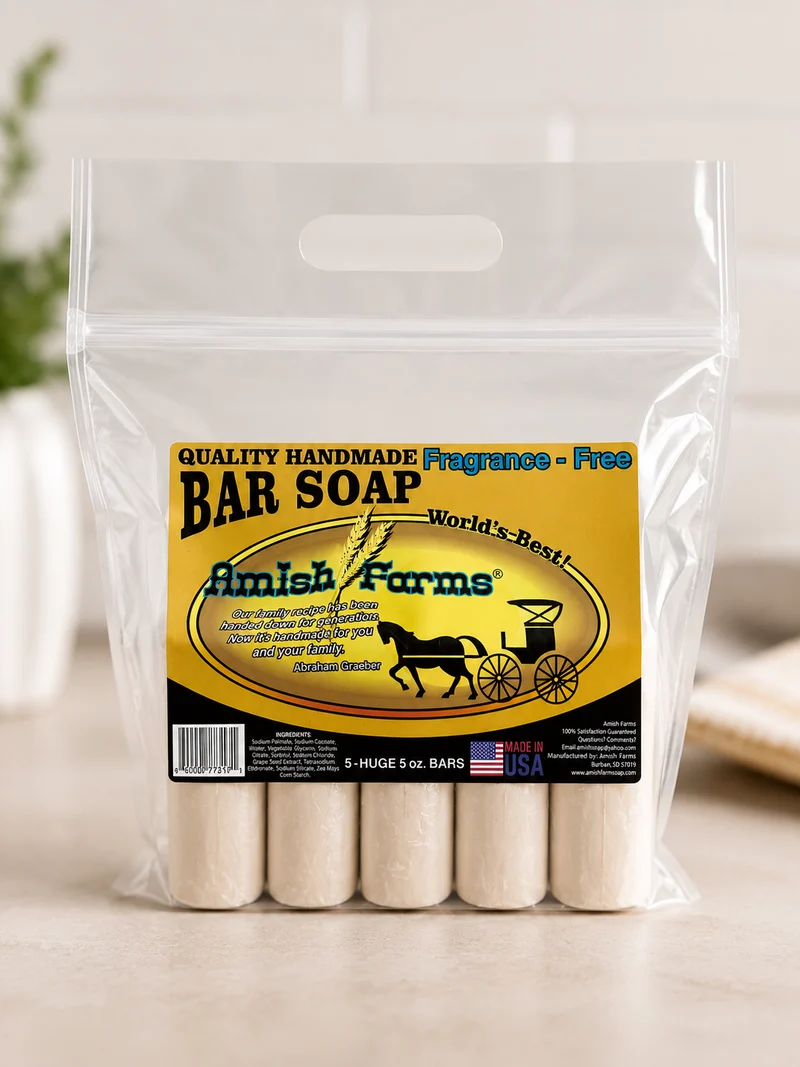 Amish Farms Fragrance Free 5-Bar Bag