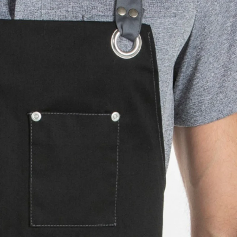 Delantal Peto Unisex Bolsillos Negro