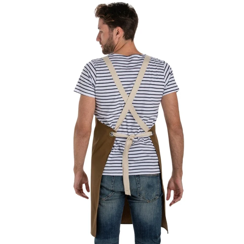 Delantal Peto Unisex Bolsillos Marrón