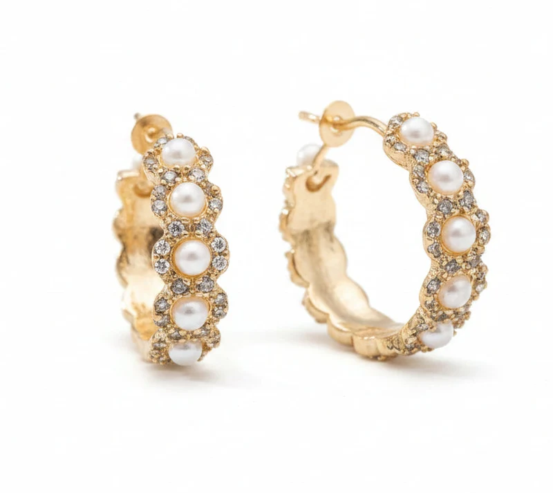 WM Jewelry Pearl Earrings 1234