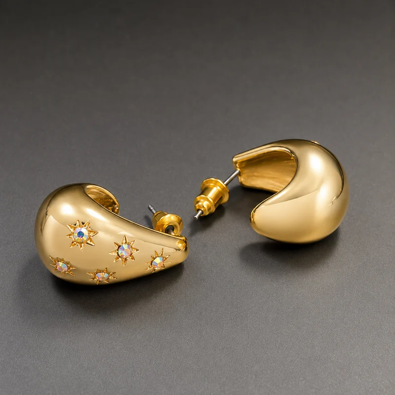 WM Jewelry Star Earrings 1234