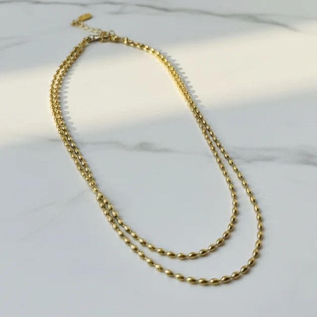 WM Jewelry 2 in one Gold Tiered Necklace 1234