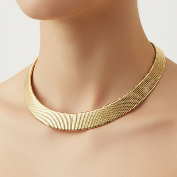 WM Jewelry Gold Statement Necklace 1234