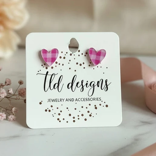 TLD Designs Pink Plaid Earrings