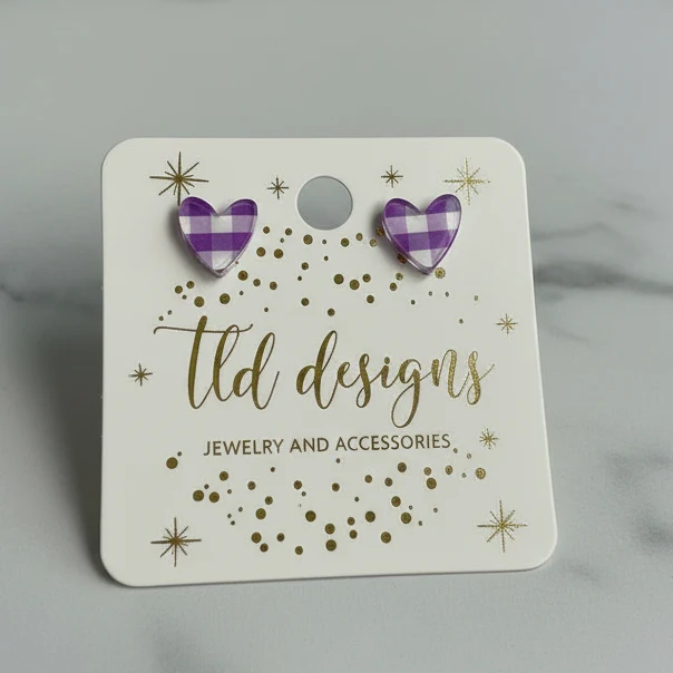 TLD Designs Purple Plaid Earrings