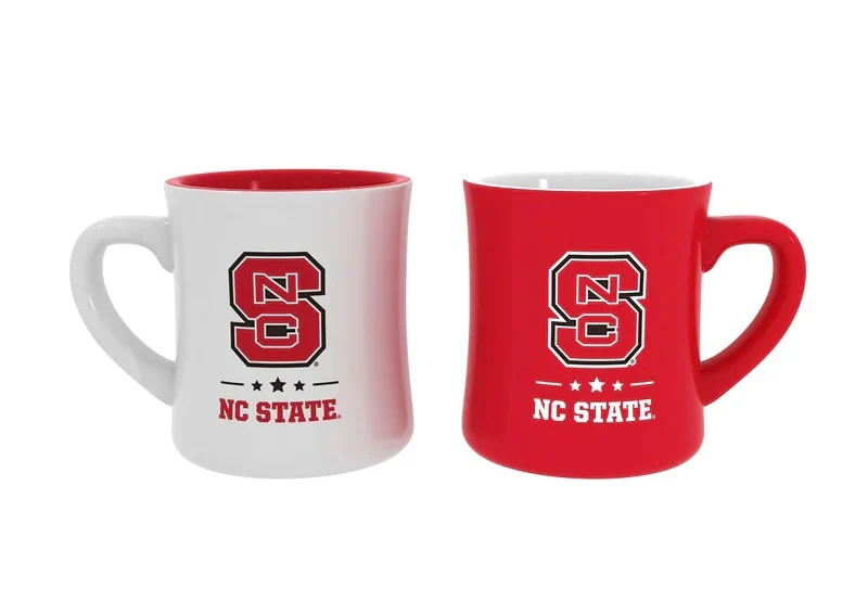 Evergreen 2 Piece Ceramic Cup Set Red+White NC State