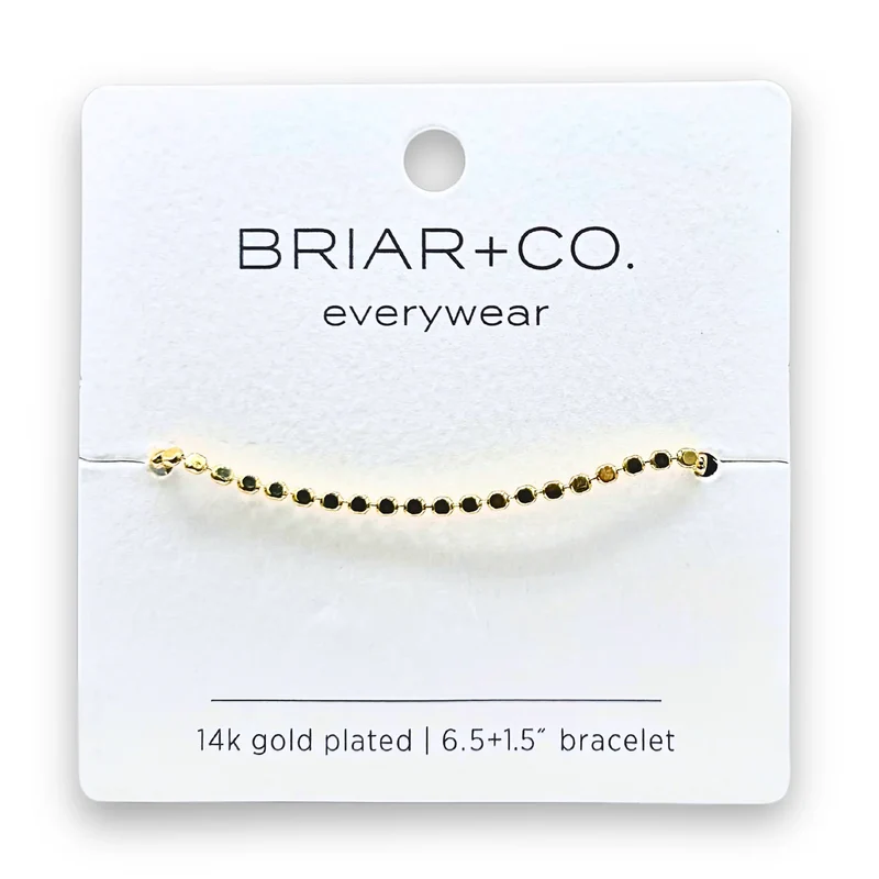Briar+Co 14k Gold Plated 6.5+1.5” Beaded Chain Bracelet