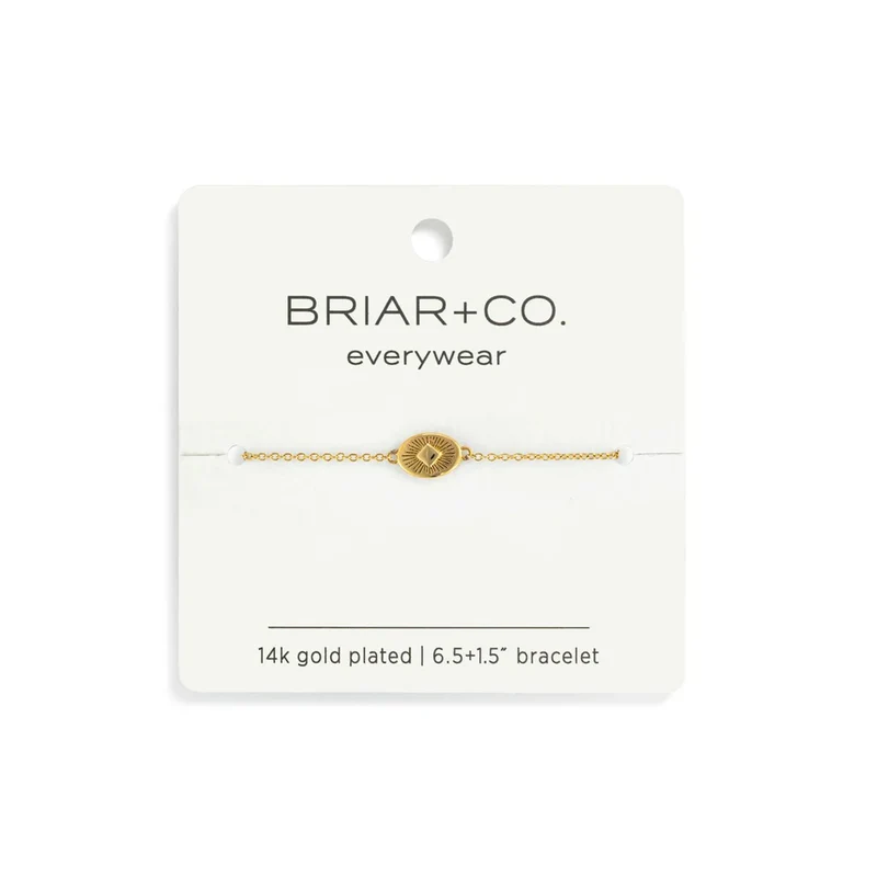 Briar+Co Hypoallergenic 6.5+1.5” Sunburst Charm Bracelet
