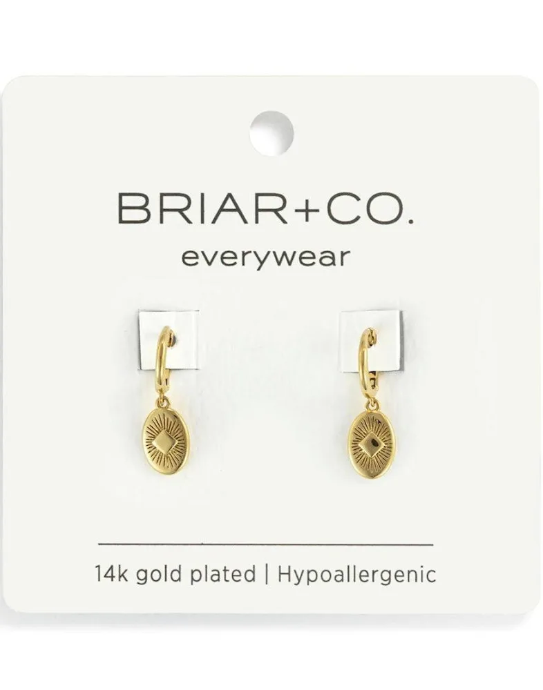 Briar+Co Hypoallergenic 14k Gold Plated Sunburst Huggie