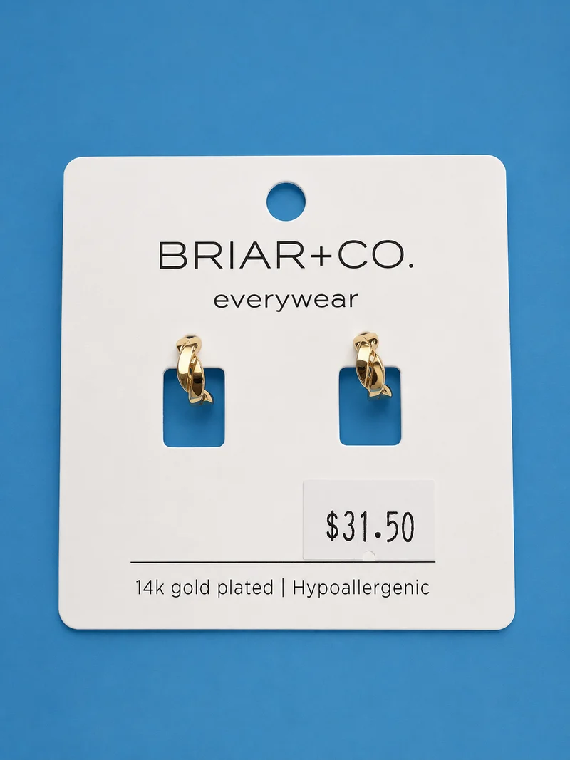 Briar+Co Hypoallergenic 14k Gold Plated Braided Hoop