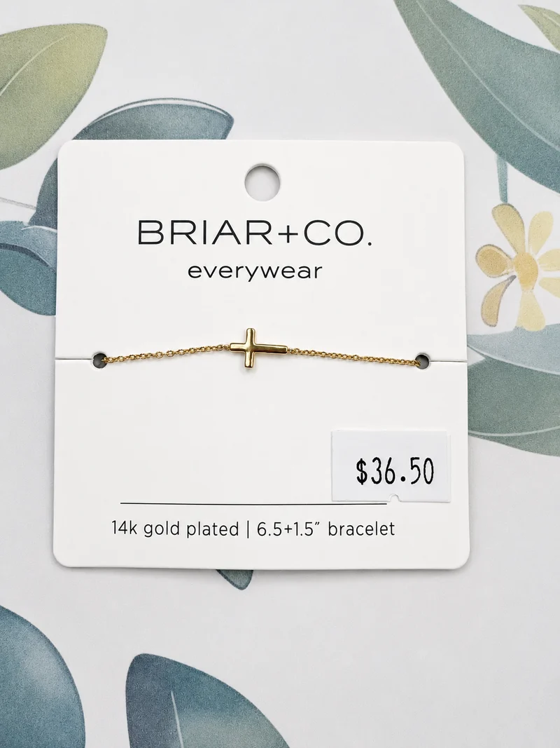 Briar+Co 14k Gold Plated 6.5+1.5” Criss Charm Bracelet