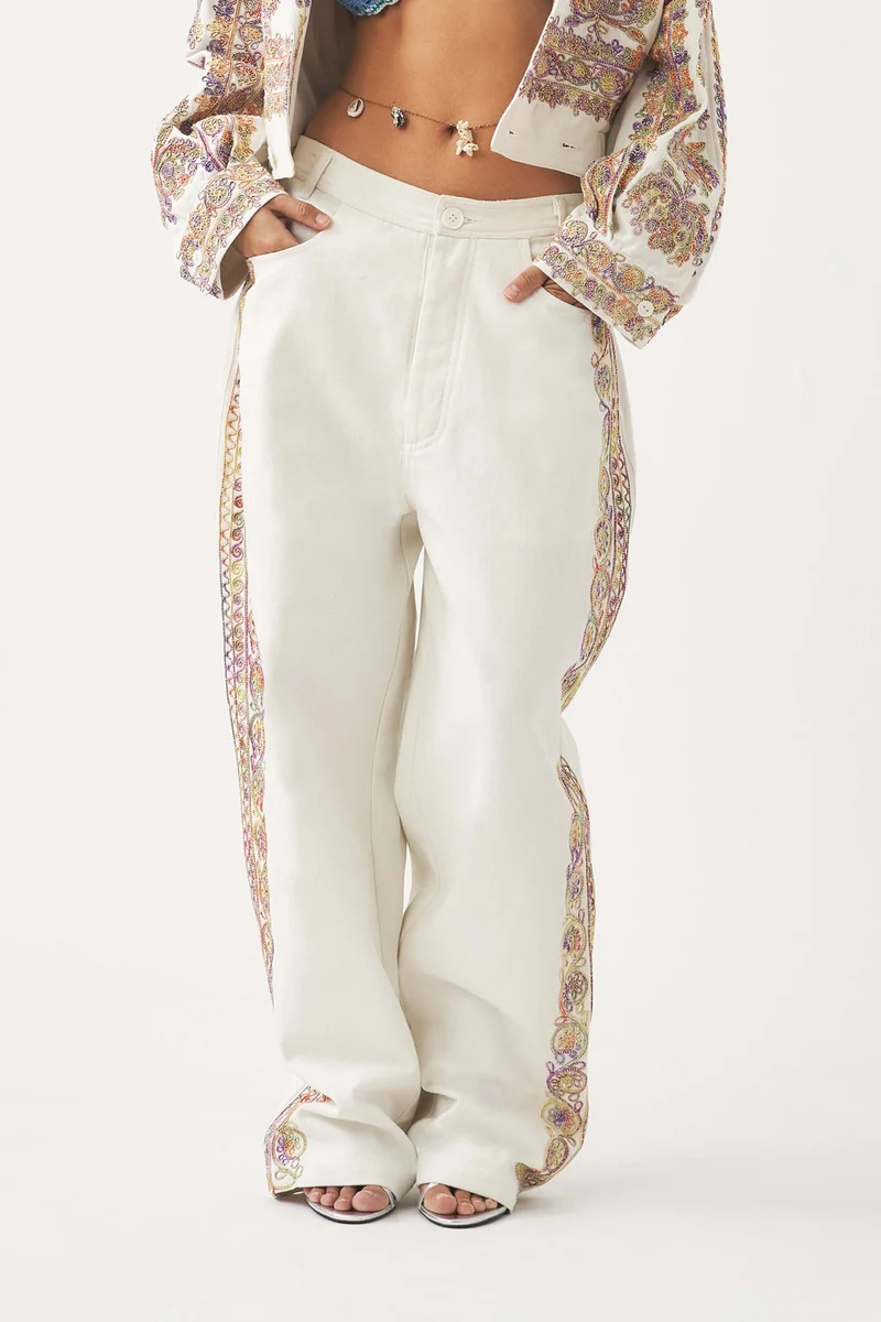Pantalon brodé à la main Neil