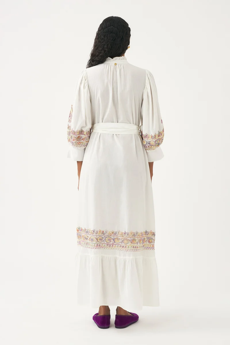 Robe longue brodée à la main Neil