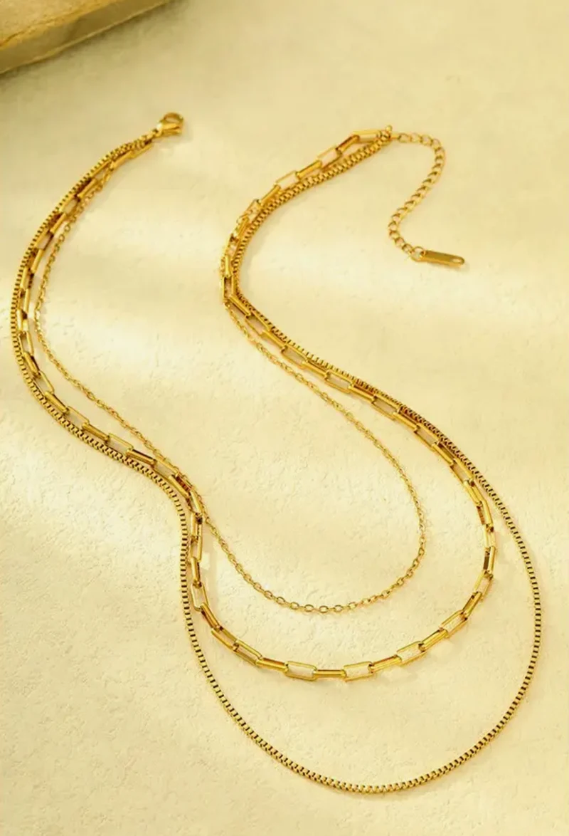 Josslyn 18K Stainless Steel Tarnish Free Layered Necklace Lead & Nickel Compliant