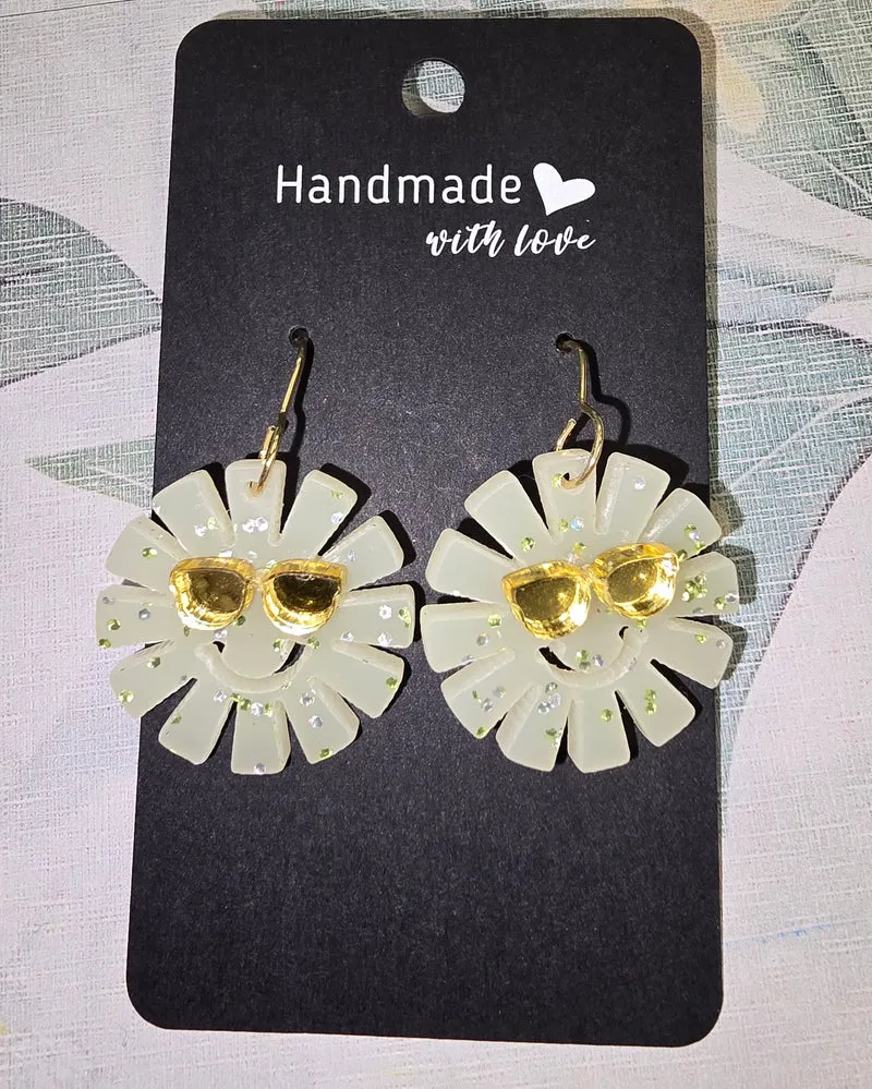 1042 His Spirit Creations Sun wearing Sunglasses Earrings