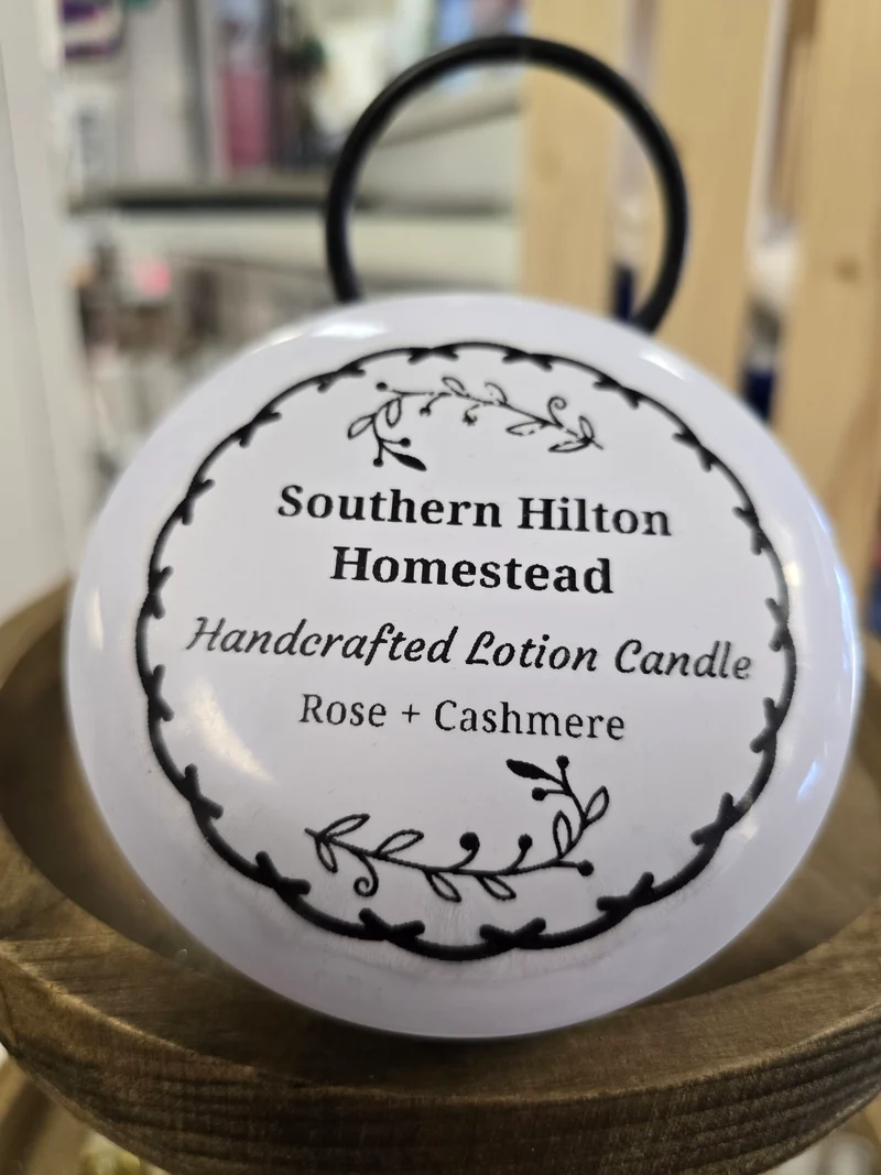 1004Southern Hilton Homestead Healing Lotion & Crystals Scented Candles