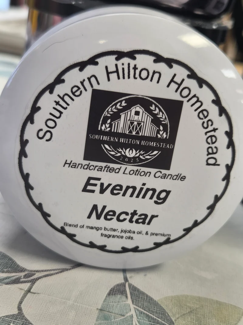 1004Southern Hilton Homestead Healing Lotion & Crystals Scented Candles
