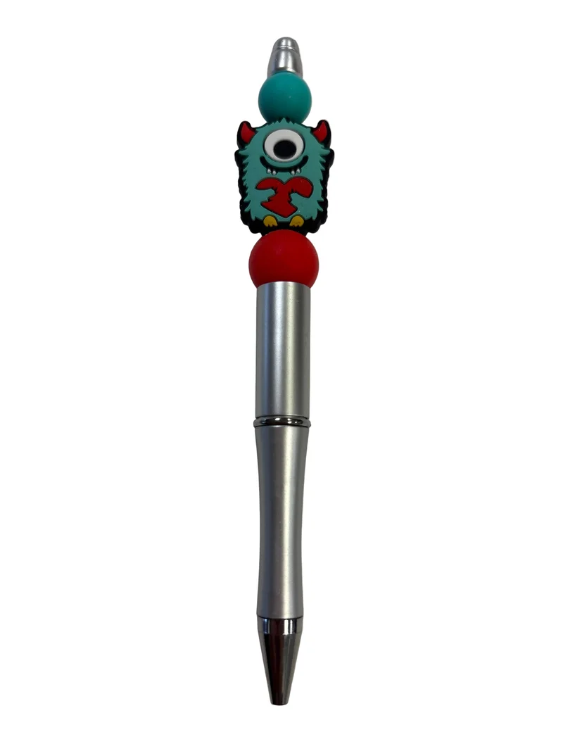 His Spirit Creations Blue + Red Monster Beaded Pen V# 1042