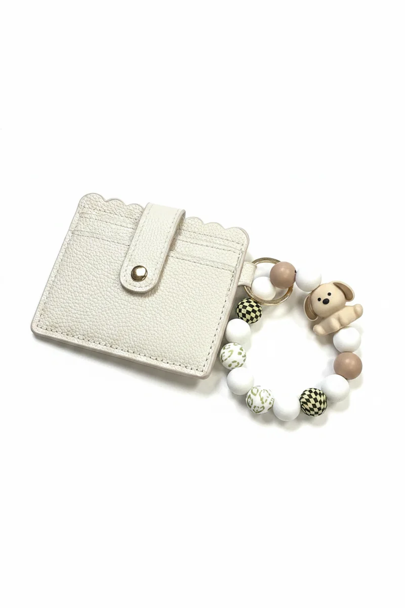 His Spirit Creations Dog Beaded Wallet Wristlet V# 1042