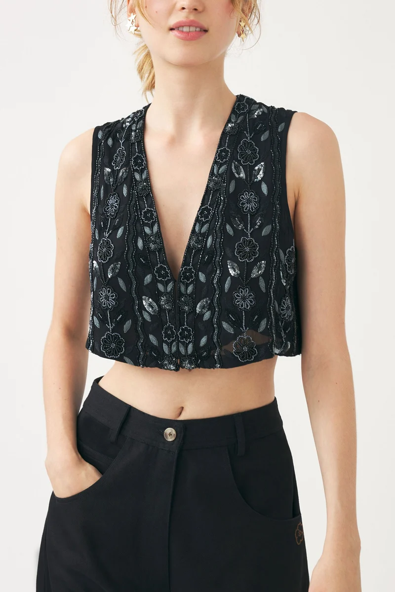 Gilet brodé à la main Zeniba