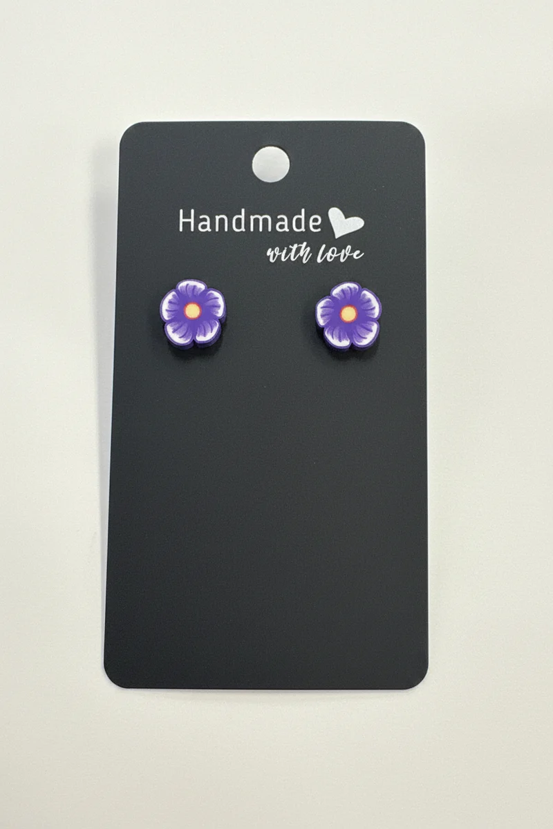 His Spirit Creations Purple Flower Studs V# 1042