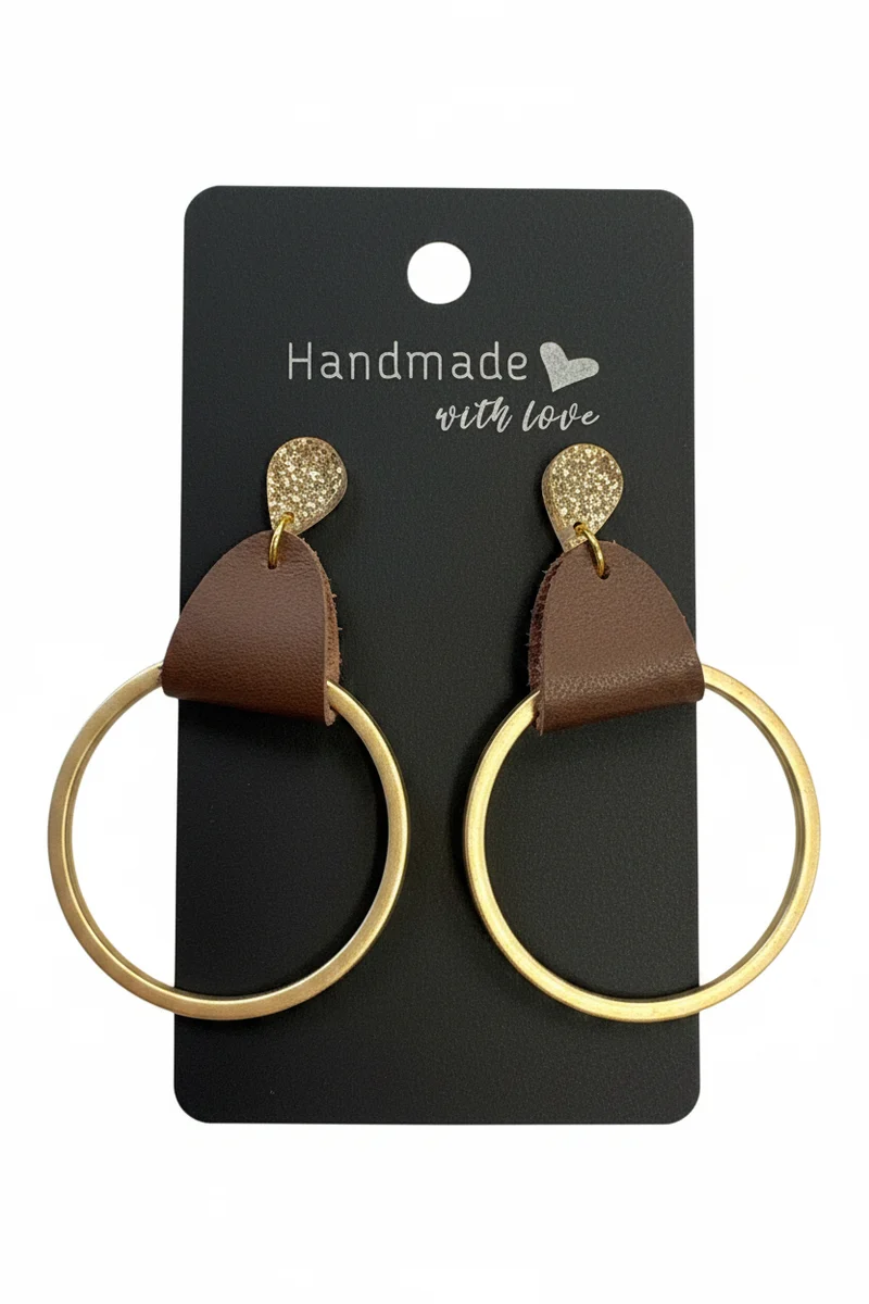 His Spirit Creations Gold Circle Earrings V 1042