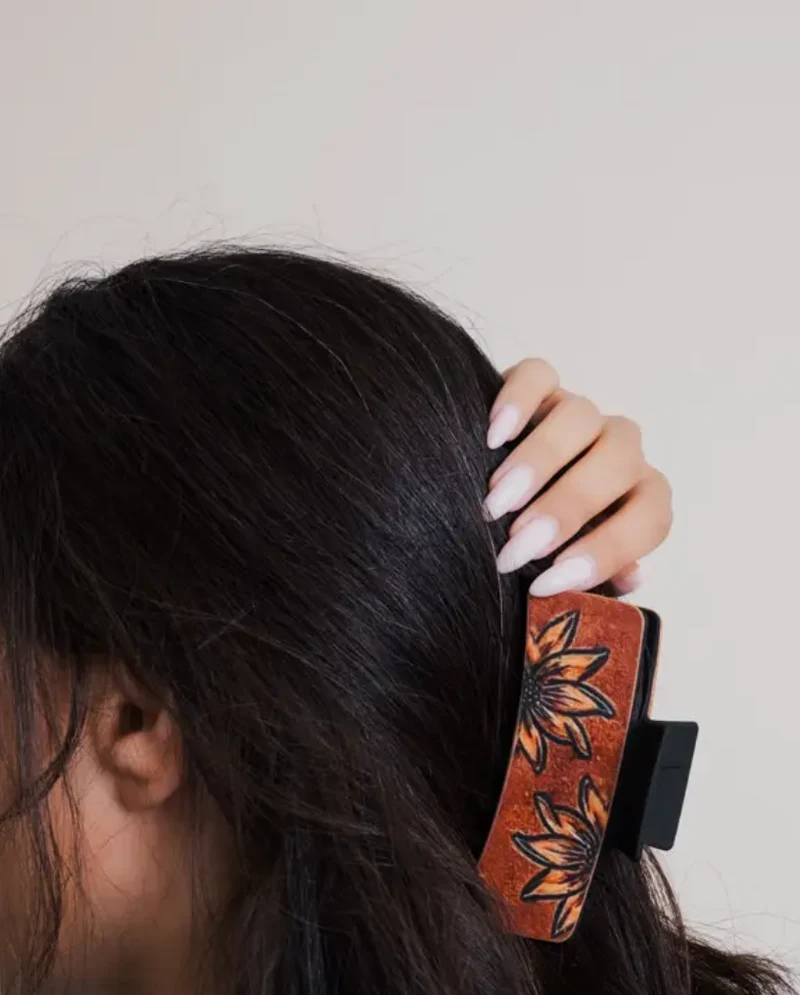 Leto Western Bohemian Hair Claw Dainty Sunflower