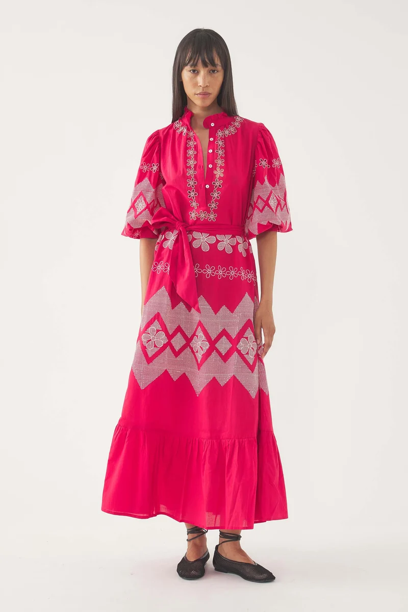 Robe longue brodée Tolede