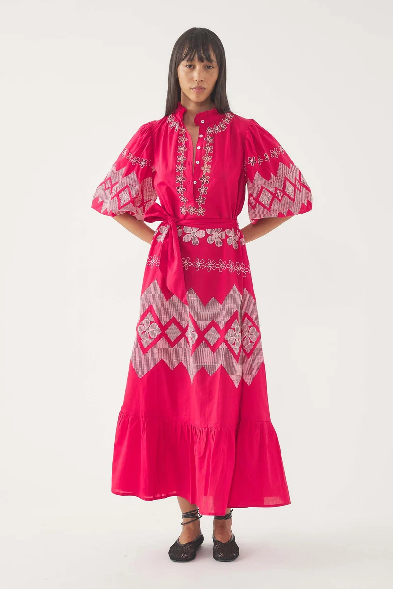 Robe longue brodée Tolede