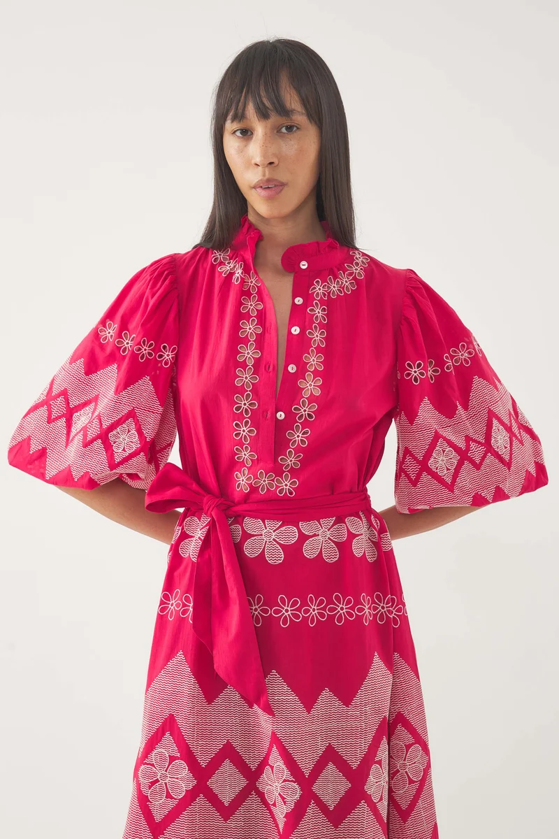 Robe longue brodée Tolede