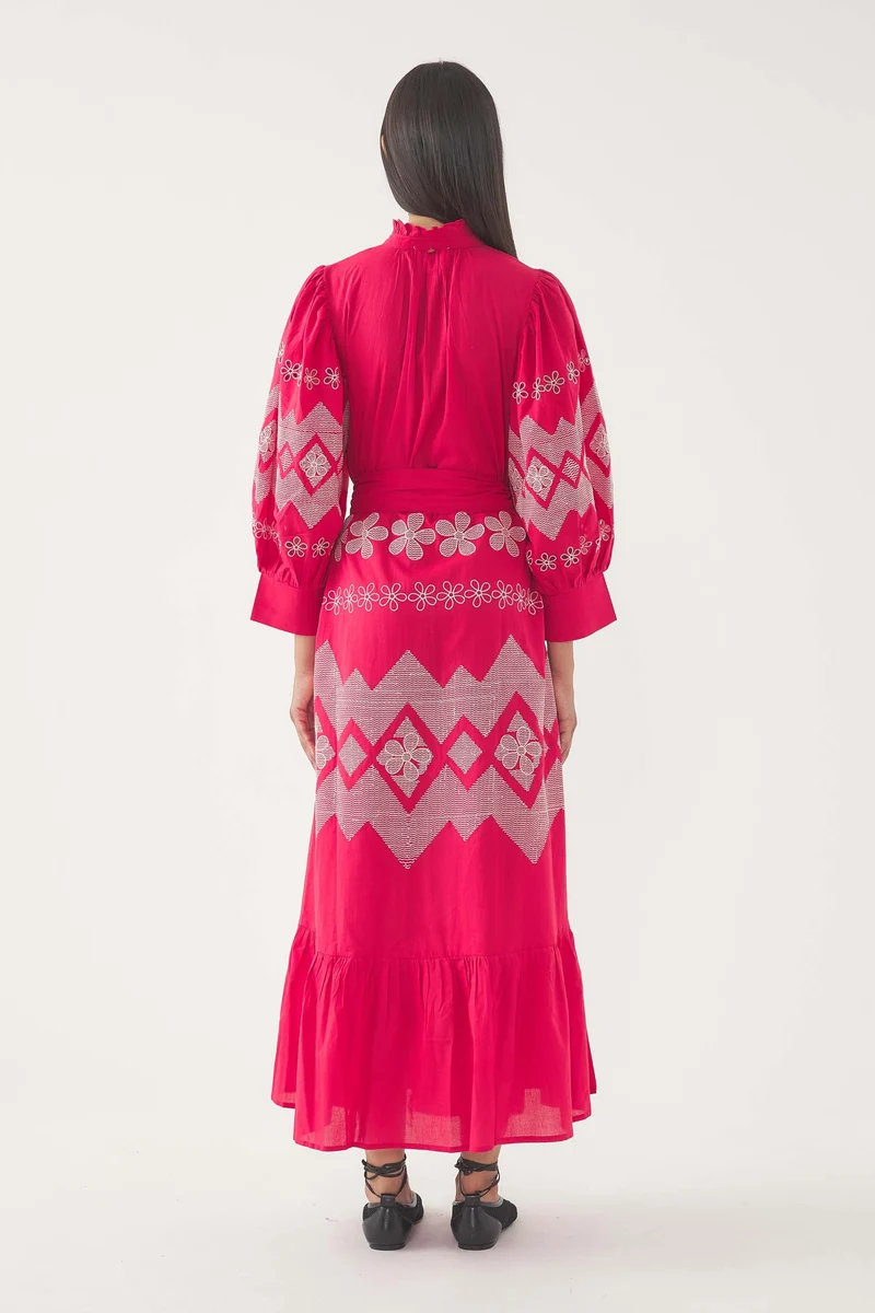 Robe longue brodée Tolede