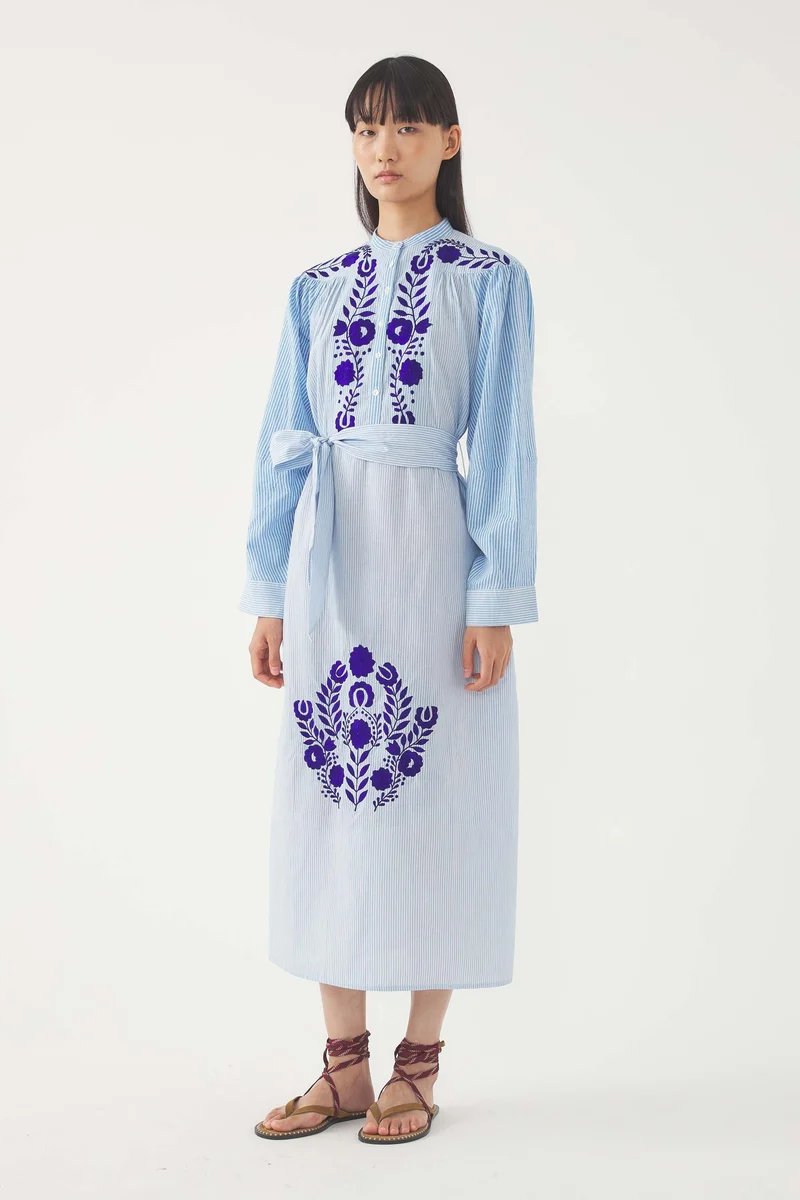 Robe longue brodée Tamir