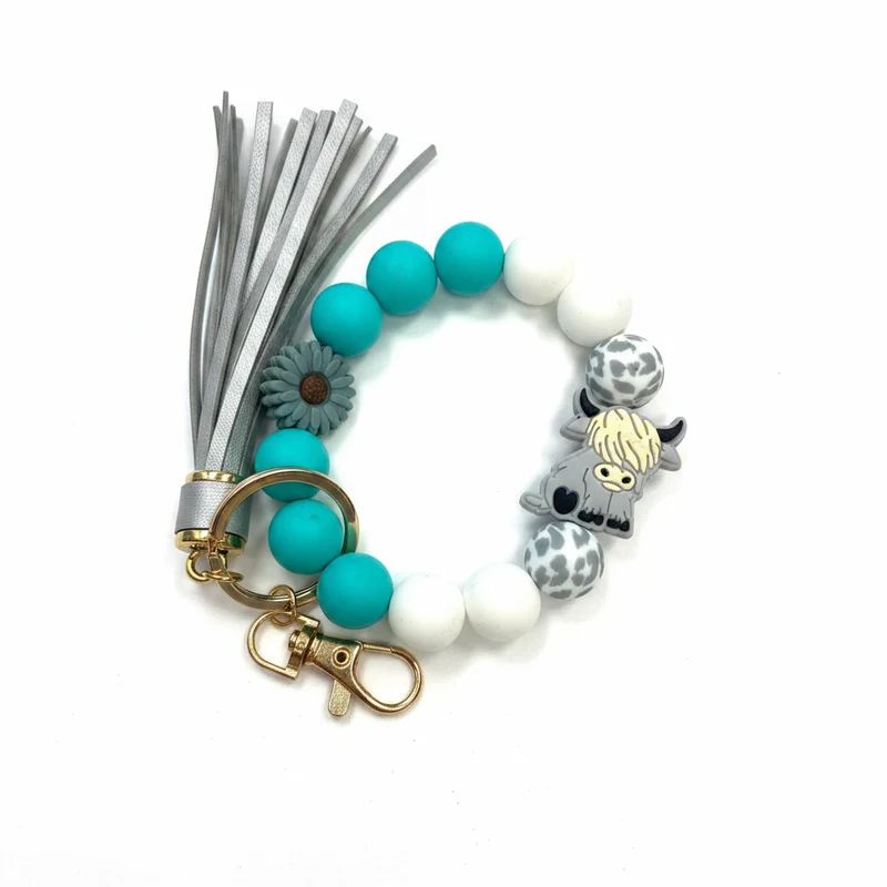 His Spirit Creation Highland Cow Beaded Wristlet V 1042