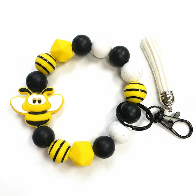 His Spirit Creations Yellow Bee Beaded Wristlet V 1042