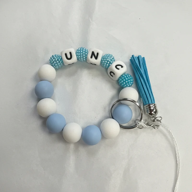 His Spirit Creation UNC Blue Beaded Wristlet V 1042