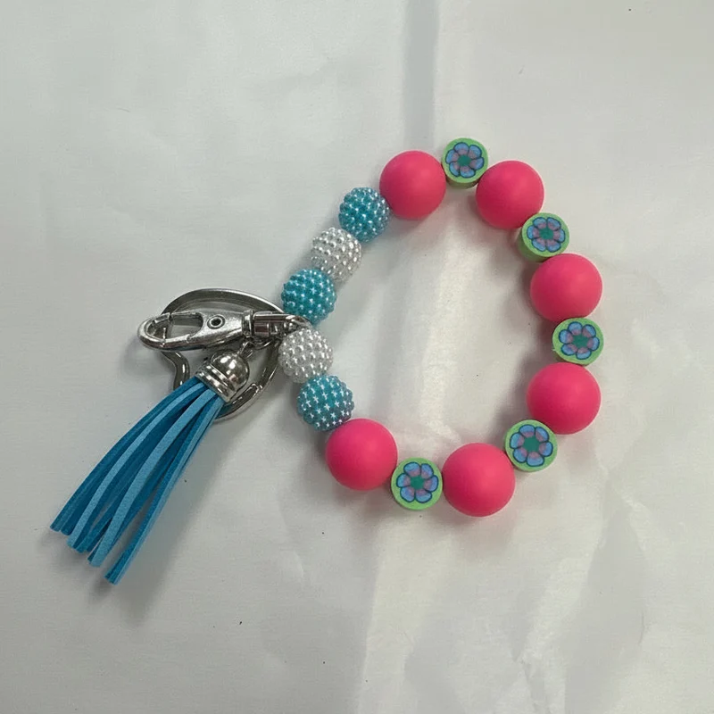 His Spirit Creations Colorful Beaded Flower Wristlet V 1042