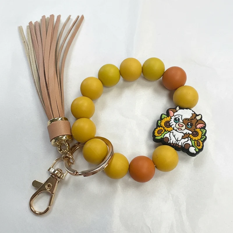 His Sprit Creation Cow Beaded Wristlet V 1042