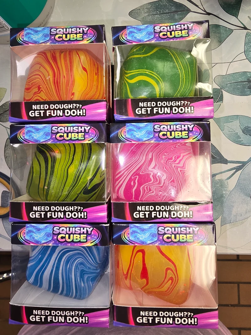 Novelty Brands Fun Doh Swirl Squishy Cubes Viral Assortment