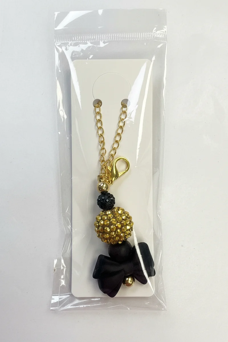 His Spirit Creations Bead Gold and Black Bow Cup Charm V 1042