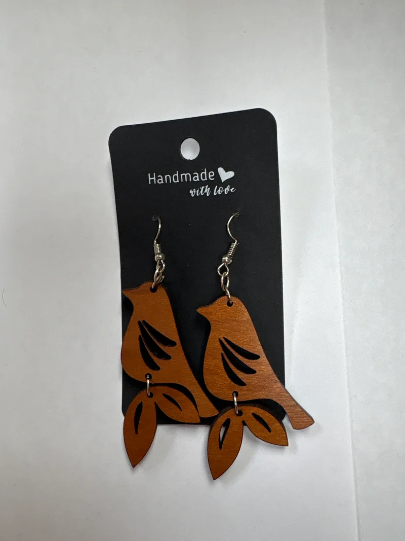 His Spirit Creations Wood Birds Earrings V. 1042
