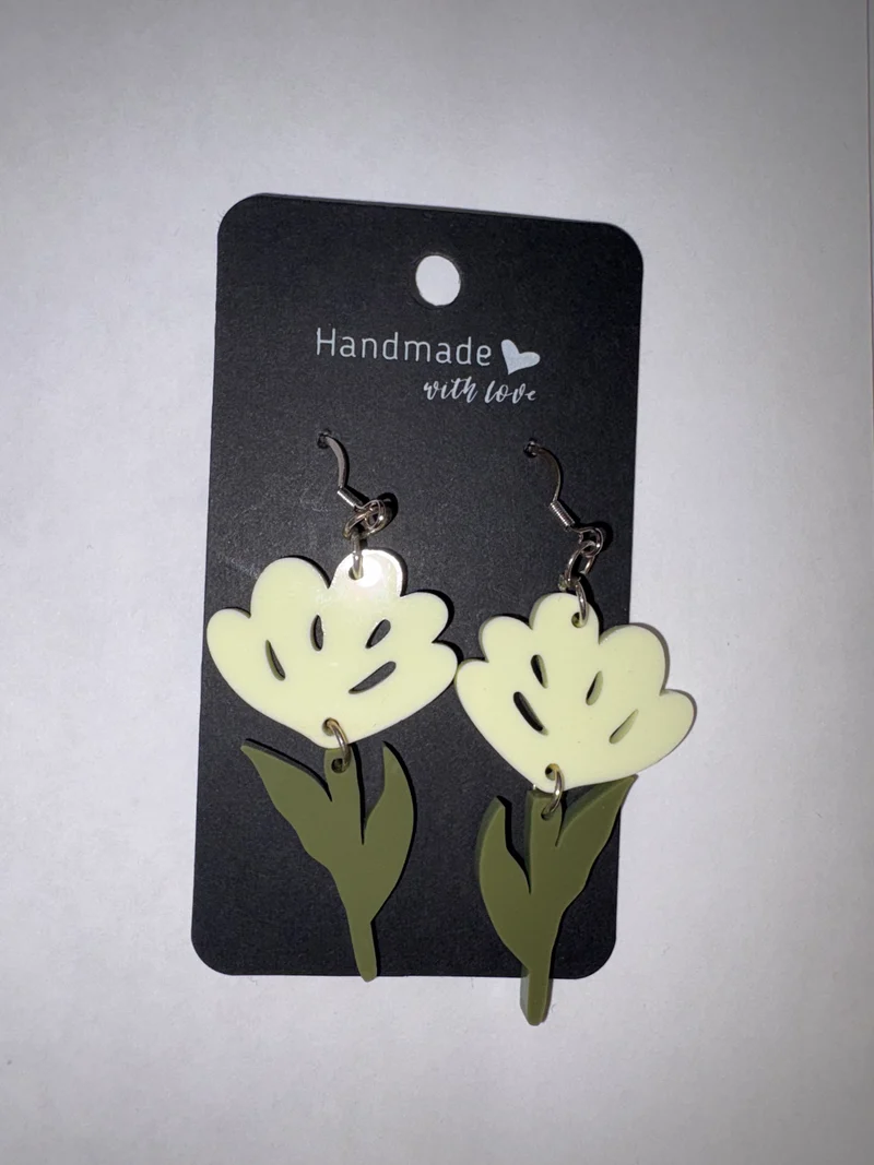 His Spirit Creations Acrylic Flower Earrings V. 1042